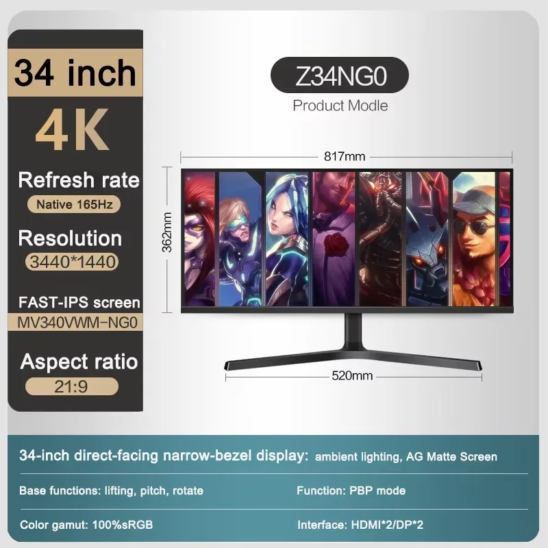 Monitor LCD da 34